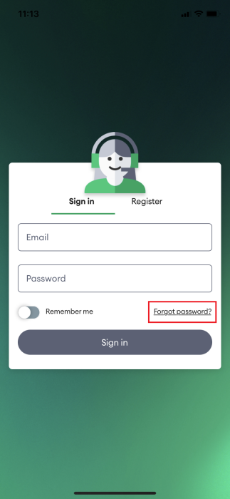 Screenshot My One NZ App Forgot Password
