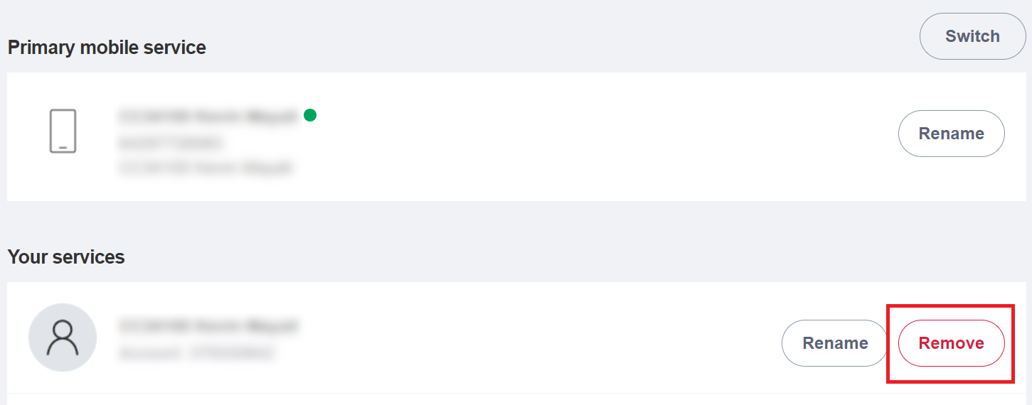 Screenshot My One NZ Web Remove Service