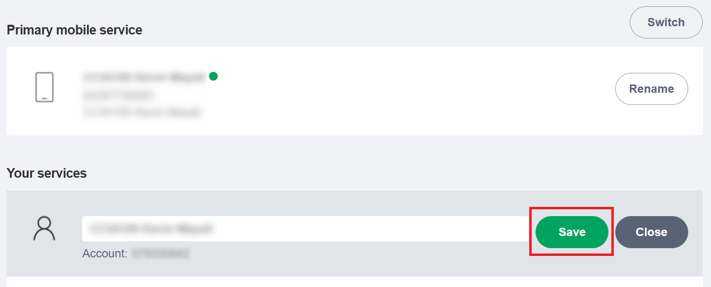 Screenshot My One NZ Web Rename Connection Field