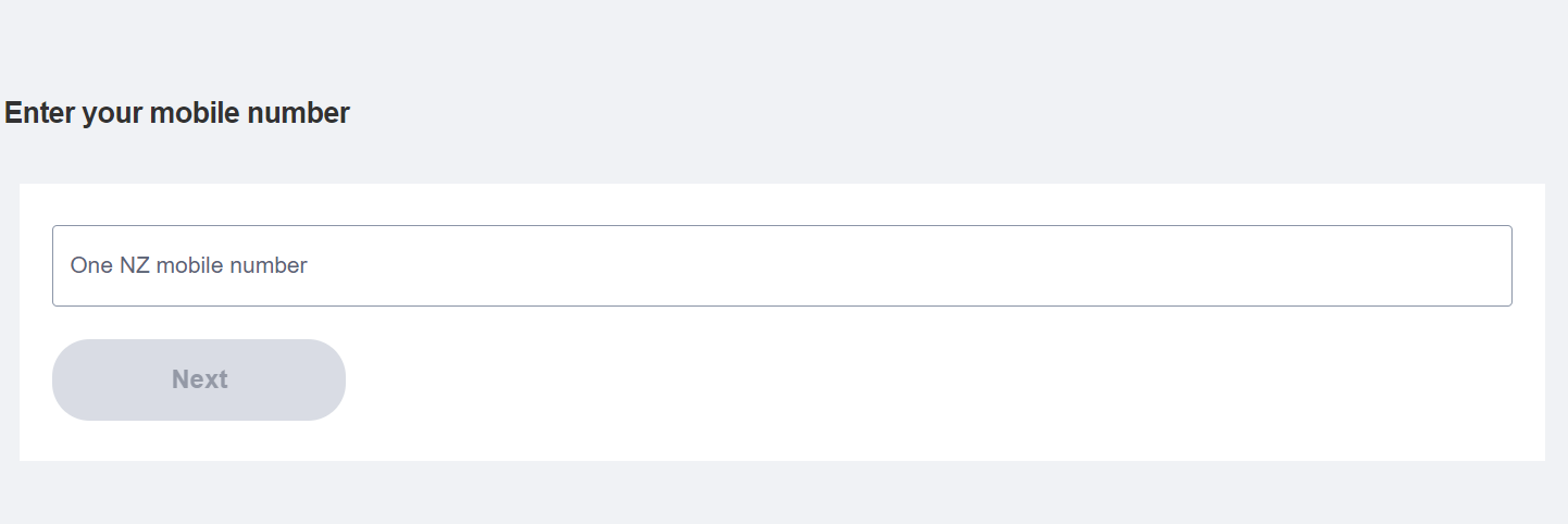 Screenshot My One NZ Web Add a Service Mobile Number