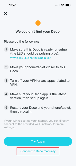 Deco App | Can't find screen