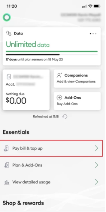 Pay Bill & Topup- My One NZ app
