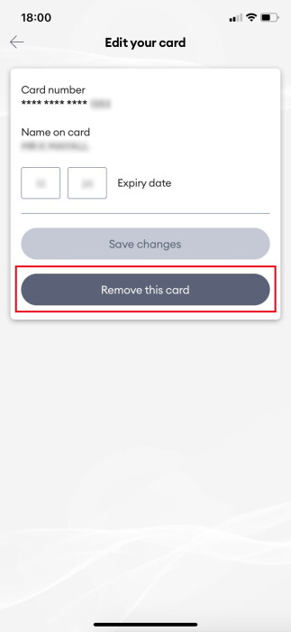 Screenshot My One NZ App Remove Credit Card
