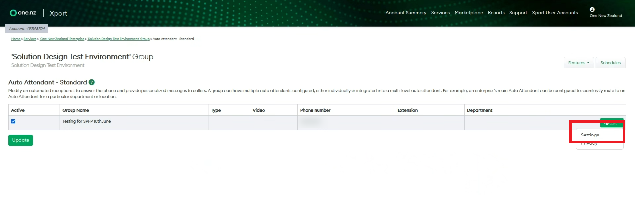 Xportal - Settings Button