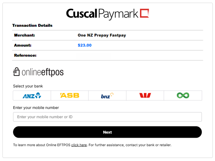 Top Up Prepay Bank Select