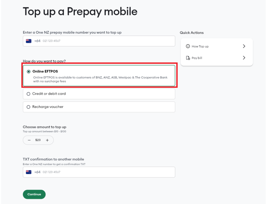 Top Up Prepay Mobile Select Online Eftpos