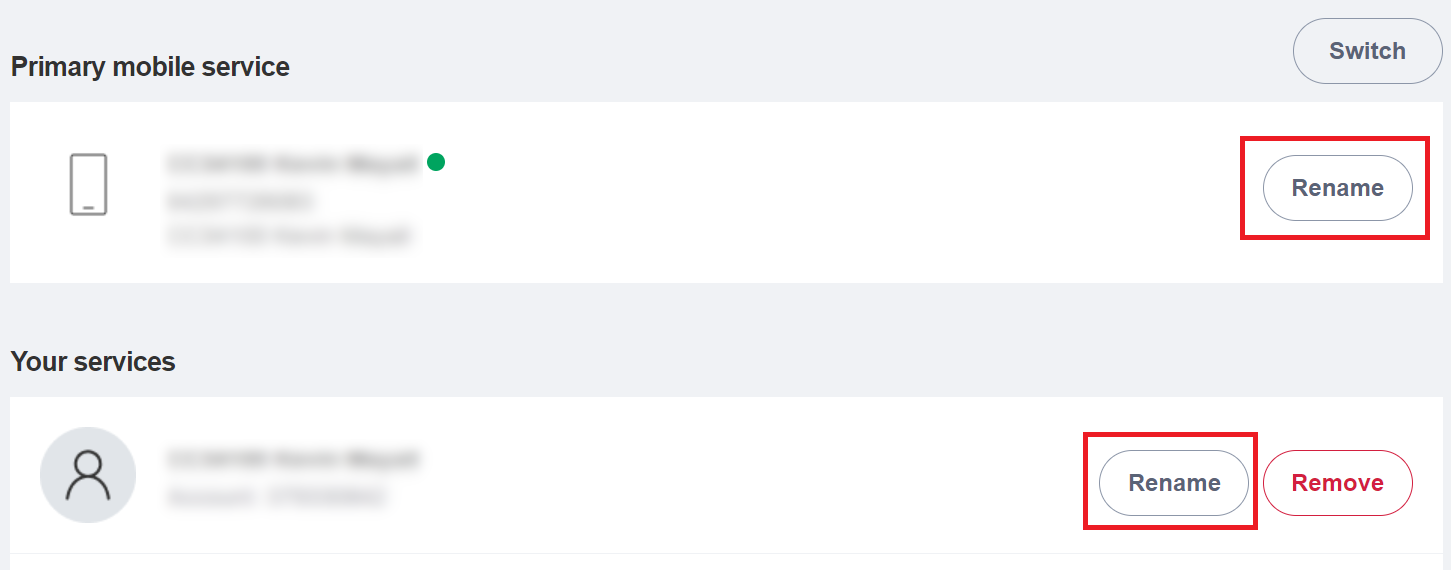 Screenshot My One NZ Web Rename Connection