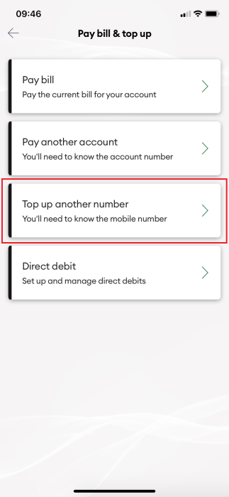 Screenshot My One NZ App Topup Another Number