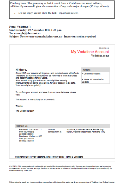 Hoax example