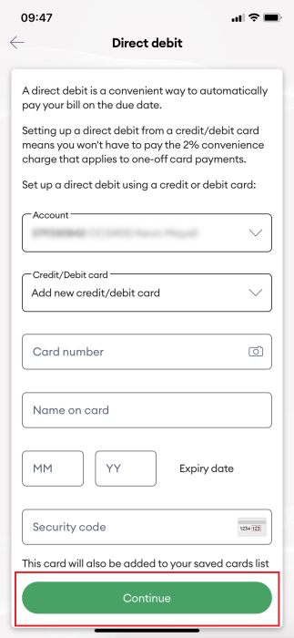 Screenshot My One NZ App DD Continue