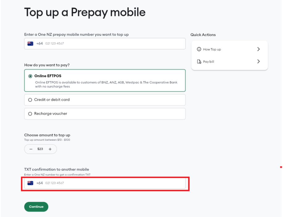 Top Up Prepay Mobile Confirmation to another mobile